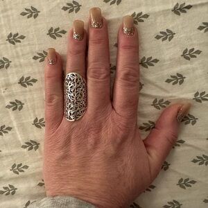 Large Silver Filigree Ring